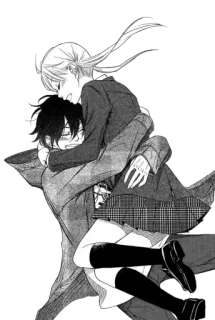 💛 5dd5c15e anime, hug, couple, romance, school whatsapp sticker