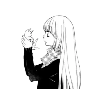 💛 bac258d2 anime, girl, cat, manga, cute, scarf whatsapp sticker