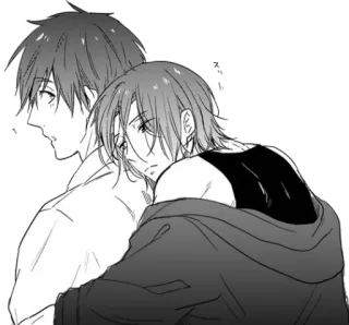 💛 f7b76871 anime, hug, romance, boys love, BL whatsapp sticker