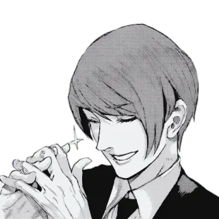 😏 d1a23c40 Shuu Tsukiyama Tokyo Ghoul Animé, Manga, Cannibale, Goule, Souriant whatsapp sticker