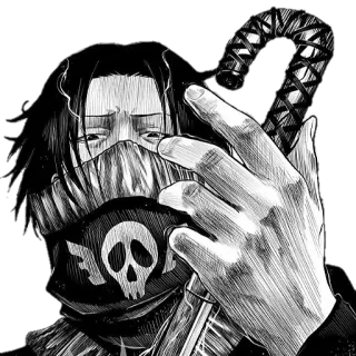 😎 1c2bc382 Anime, Czaszka, Maska, Postać, Czarno-białe telegram sticker