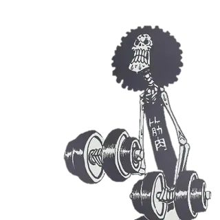 🥲 b89af395 Brook One Piece 筋肉 Anime, Szkielet, One Piece, Brook, Hantle, Mięsień telegram sticker