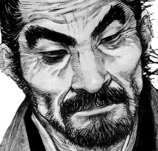 😶 baf31a7c mężczyzna, portret, brodaty mężczyzna, dzieło sztuki, ilustracja telegram sticker