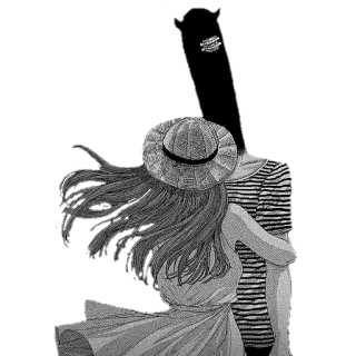 🤗 ea6944cf para, objęcie, kapelusz, wiatr, sukienka, koszula w paski, monochromatyczny, przytulać telegram sticker