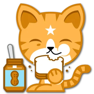 🍞 583d2ba0 고양이, 땅콩버터, 샌드위치, 음식, 귀여운, 만화 telegram sticker
