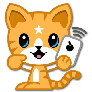 📱 ef0f4375 고양이, 만화, 폰, 동물, 귀여운 telegram sticker