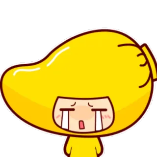 😭 148c2cf2 плачущий, грустный, мультфильм, желтый, персонаж, манго whatsapp sticker