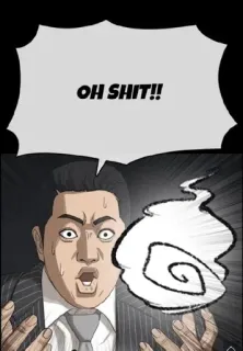 😣 f781034c OH SHIT!! hombre, impactado, expresión, dibujo animado, oh mierda telegram sticker