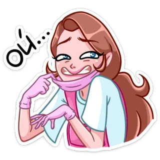 ☺️ 7629a54f Oly... 角色, 贴纸, 卡通, 手套, 女人 telegram sticker