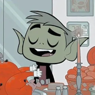 🐍 0e37d059 Beast Boy Teen Titans cartoon, superhero, teenager, green skin whatsapp sticker