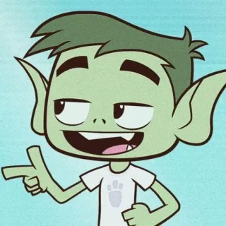 🐍 16bc5389 Beast Boy Teen Titans Go! cartoon, superhero, green skin, teen titans whatsapp sticker