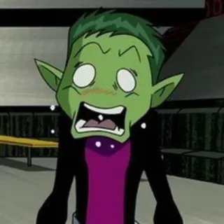 🐍 18068ca8 Beast Boy Teen Titans Beast Boy, Teen Titans, cartoon, expression, funny whatsapp sticker