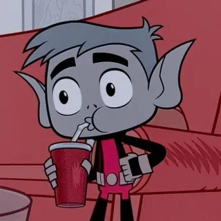 🐍 6296df47 Beast Boy Teen Titans cartoon, beast boy, teen titans, drink, animated whatsapp sticker
