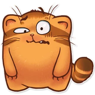 😧 690377a1 Cartoon, Kat, Dier, Oranje, Grappig, Schattig telegram sticker