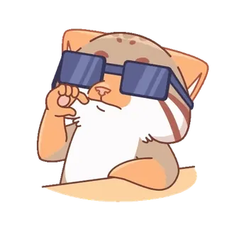 🤩 ee78945e кот, солнцезащитные очки, крутой, животное, мультик, стикер telegram sticker