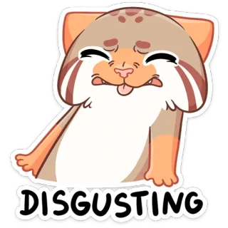 🤢 17f3b86e DISGUSTING chat, dégoûté, expression, drôle, mème telegram sticker