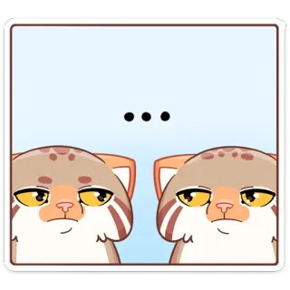 😐 b935f5e0 ... chat, animal, mignon, autocollant, chat de Pallas, expression, félin telegram sticker