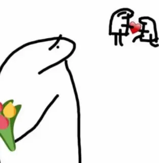 😄 444fe124 stick figure, love, flower, cartoon whatsapp sticker