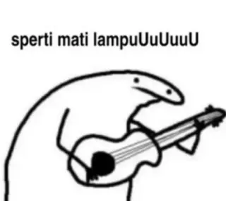 😱 53100518 seperti mati lampuUuuuuU meme, guitar, florkofcows, darkness whatsapp sticker