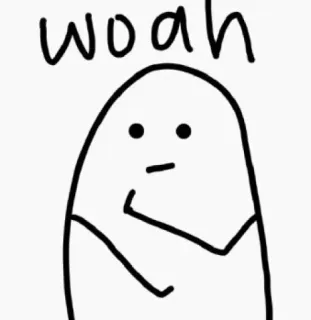 🪵 81ff73d2 woah woah, funny, cartoon, blob whatsapp sticker