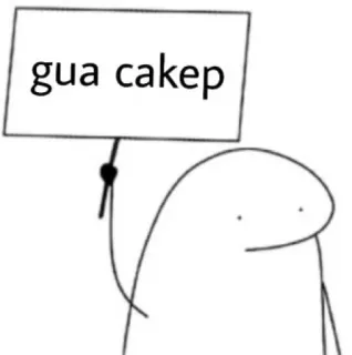 😜 f1e1fcfc gua cakep stick figure, sign, gua cakep, meme whatsapp sticker
