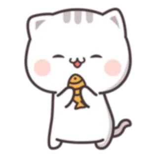 ☺ 0121e3f2 kucing, anak kucing, ikan, imut, hewan telegram sticker