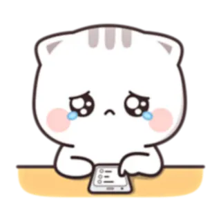 😭 12962dfe kucing, lucu, menangis, sedih, kartun, stiker telegram sticker
