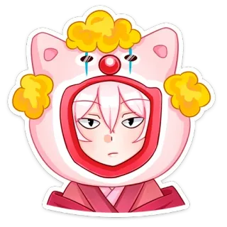 😒 224790ff 만화, 애니메이션, 광대, 귀여운, 캐릭터, 스티커 telegram sticker