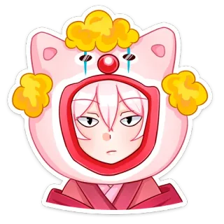 🤡 8015af3d ตัวตลก, อนิเมะ, การ์ตูน, ตัวละคร, น่ารัก, สติกเกอร์ telegram sticker