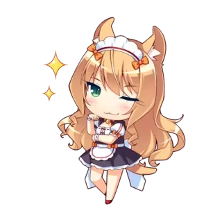 🌟 f90c7e6c Anime, Manga, Katzenmädchen, Maid, Chibi, Süß telegram sticker