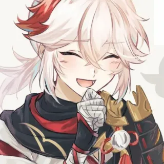 😆 ace9236f Kaedehara Kazuha Genshin Impact Anime, Genshin Impact, Kaedehara Kazuha, souriant, Jeu vidéo telegram sticker