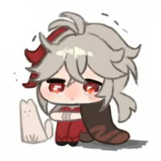😥 c3a9ae0d Kaedehara Kazuha Genshin Impact Anime, Genshin Impact, Kazuha, Triste, Pleurs, Chibi telegram sticker