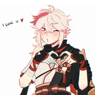 ♥️ c818dac8 Kaedehara Kazuha Genshin Impact I LOVE U Anime, Jeu, Kaedehara Kazuha, Genshin Impact, Coeur, Amour telegram sticker