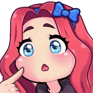 👉 309bff17 mignon, dessin animé, animé, cheveux roses, choqué, surpris, émotionnel whatsapp sticker