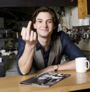 💋 6422d183 dedo do meio, ofensivo, gesto, homem, rude telegram sticker