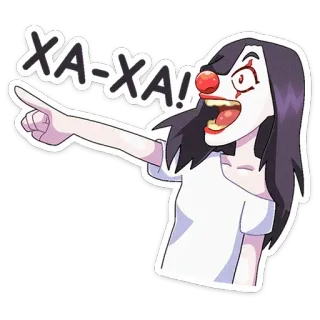 🤡 66d63602 XA-XA! Badut, Menunjuk, Seram, Menakutkan, Horor, Lucu, Lelucon telegram sticker