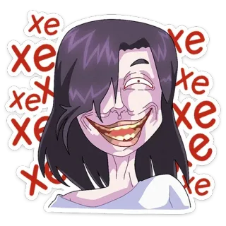 👿 6db27207 хе хе хе seram, horor, aneh, mengganggu, grotesk, senyum telegram sticker