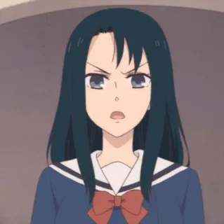 🧸 4f5871d2 Anime, Arrabbiato/a, Ragazza, Uniforme scolastica, Personaggio, Ritratto telegram sticker