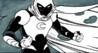 🌙 f7258df0 Moon Knight Moon Knight, Marvel, Superhero, Comic Book, White Suit, Crescent Moon telegram sticker