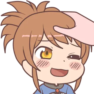 😜 945065ef 动漫, 可爱, 摸头, Q版 telegram sticker