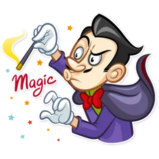 🔮 2468f90b Magic magia, magik, kreskówka, czarodziej, występ telegram sticker