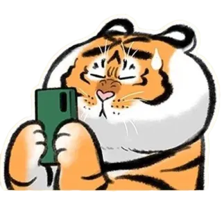 😰 17f02e6a hổ, động vật, điện thoại, sticker, hoạt hình telegram sticker