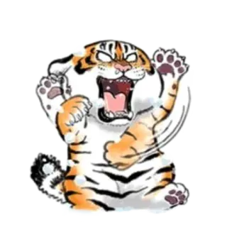 😡 7863e3ae hổ, động vật, nhãn dán, hoạt hình, tức giận, tiếng gầm telegram sticker