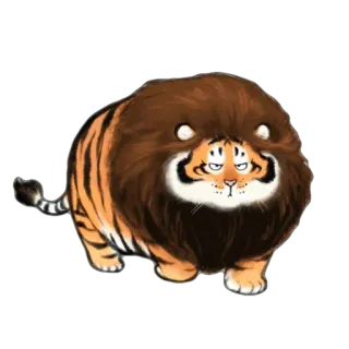😤 96dbccdb sư tử, hổ, lai, động vật, dễ thương, nhãn dán telegram sticker
