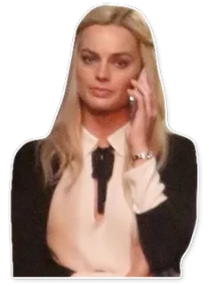 😤 4e152621 Margot Robbie The Wolf of Wall Street Margot Robbie, aktris, pirang, The Wolf of Wall Street, film, wanita, telepon telegram sticker