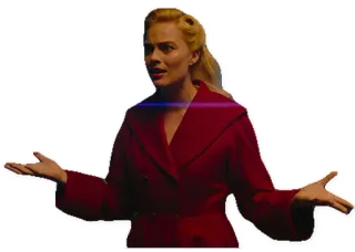 ❔ f6458753 wanita, orang, rentangkan tangan, bingung, bertanya telegram sticker