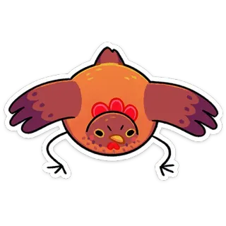 ⭐ 25d3526e ไก่, สัตว์, นก, น่ารัก, ตลก, การ์ตูน telegram sticker
