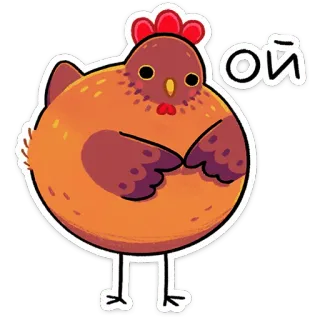 ⭐ f15be045 Ой ไก่, นก, สัตว์, น่ารัก, การ์ตูน, ตลก, สติกเกอร์ telegram sticker