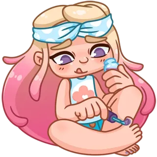 💅 650482a3 Hoạt hình, Cô gái, Làm móng, Làm móng chân, Làm đẹp, Sơn móng tay telegram sticker