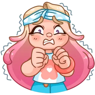 😨 bdb2782a Phim hoạt hình, Nhân vật, Sợ hãi, Lo lắng, Hoạt hình, Cô gái telegram sticker